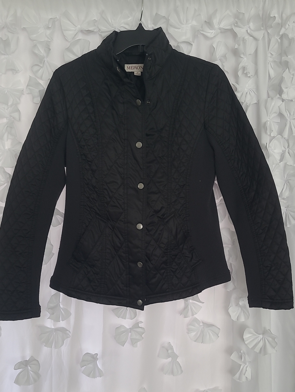 Merona Black Quilted Snap-Front Women's Jacket